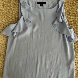 Banana Republic Blue Sleeveless Ruffled Blouse